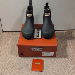 Hunter Charcoal Chelsea Ankle Rain Snow Boots NWT